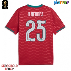 Portugal Nuno Mendes #25 Hjemmebanetrøje VM 2026 Kort ærmer Portugal Nuno Mendes #25 Hjemmebanetrøje VM 2026 Kort ærmer